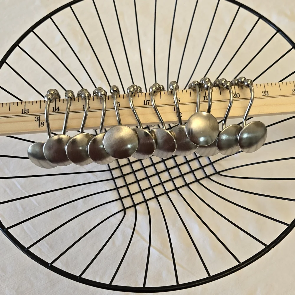 Brushed Chrome Silver Shower Curtain Hooks